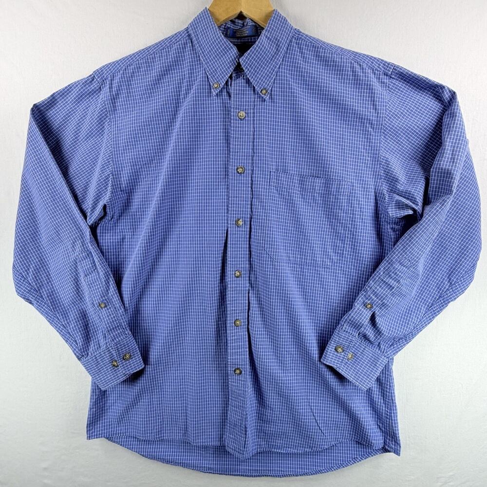 Pendleton Broadway Cloth Men’s Button Down Long Sleeve Shirt Blue Size Medium